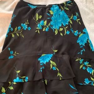 Knee length light weight skirt.